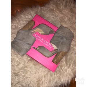 BRAND NEW Kristin Cavallari Grey Suede Chunky Heel